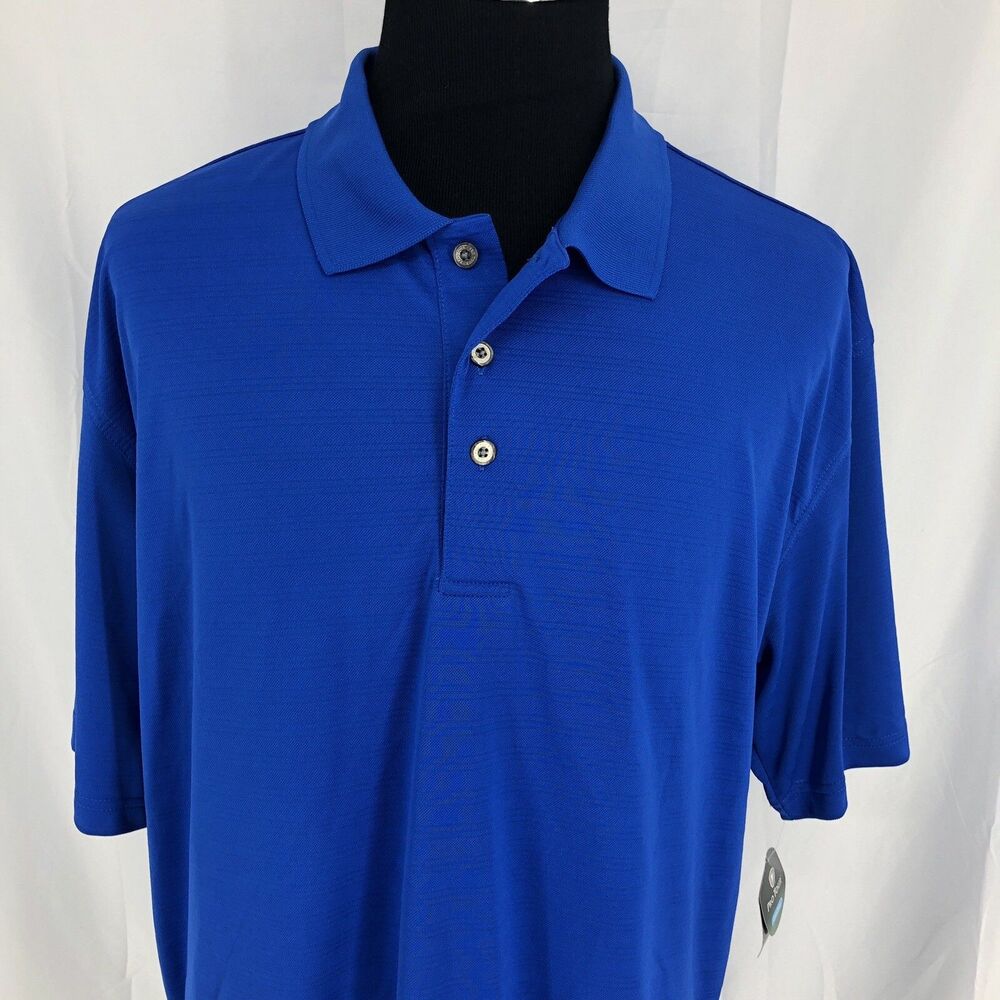 Pro Tour Cool Play Olympian Blue Short Sleeve Golf Polo Shirt XXL NWT